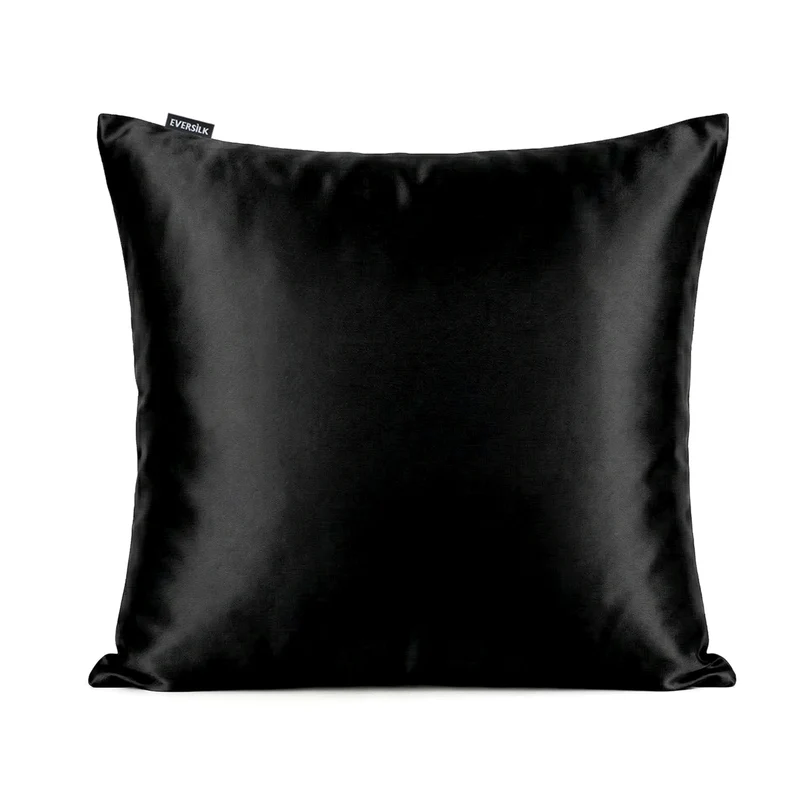Taie d’oreiller en soie de mûrier 65x65 cm - Noir