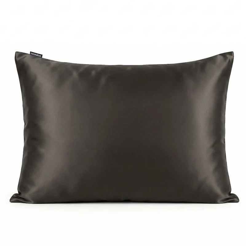Taie d’oreiller en soie de mûrier 50x70 cm - Gris Foncé