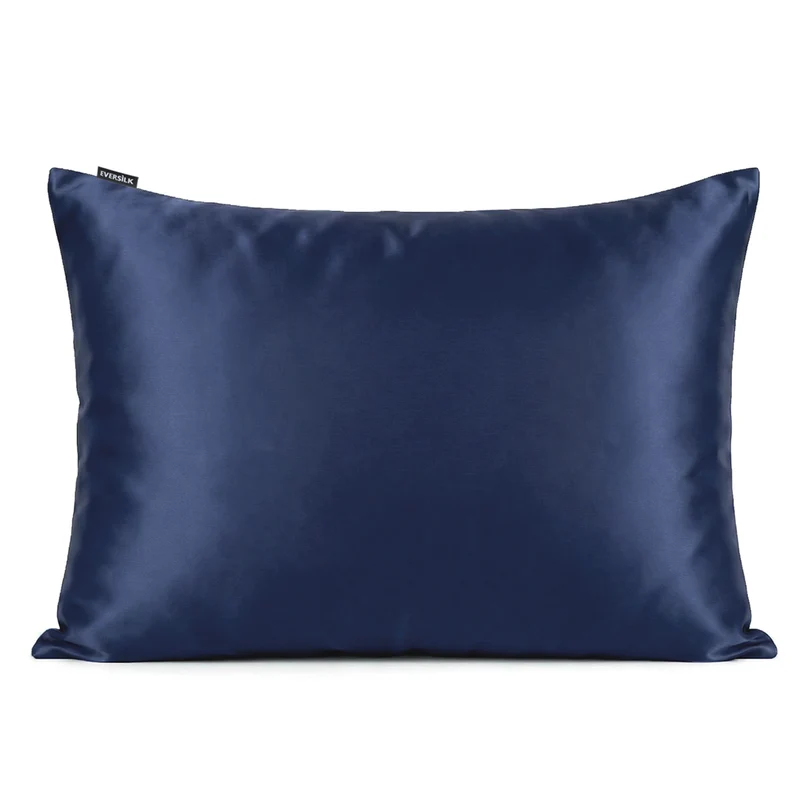 Taie d’oreiller en soie de mûrier 50x70 cm - Bleu Marine