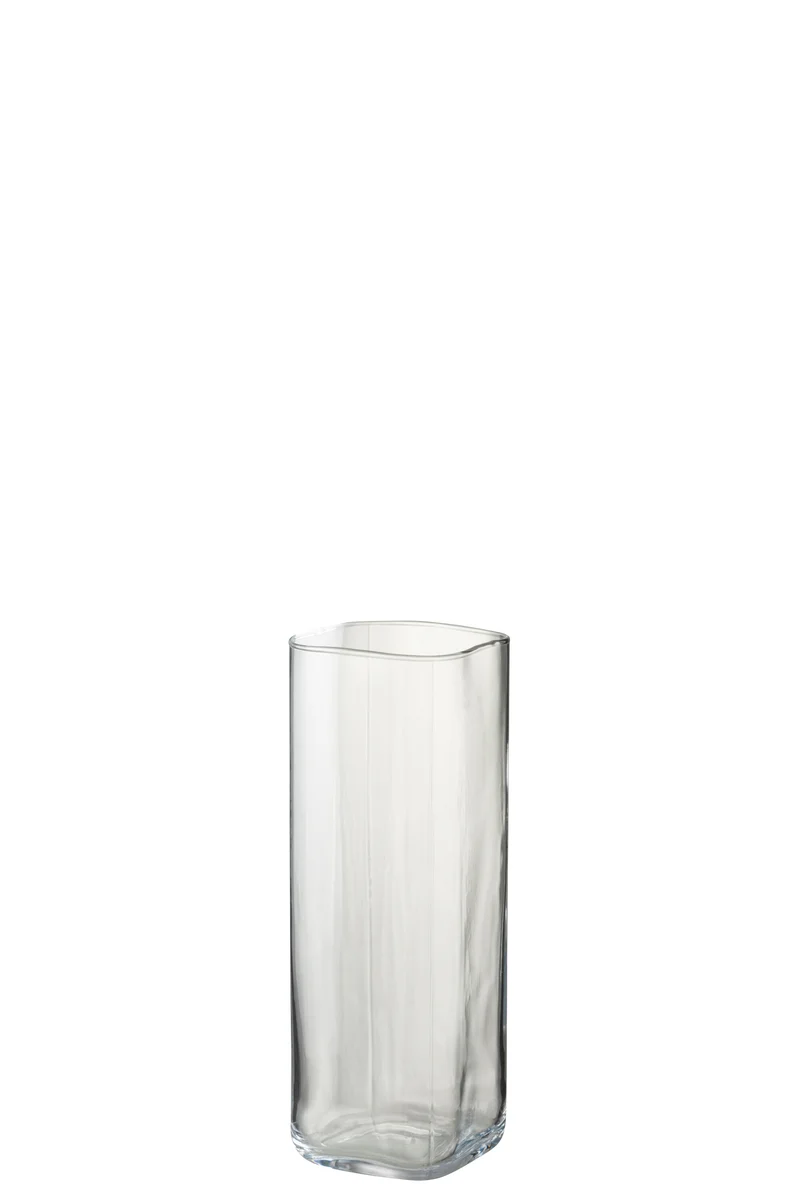 VASE droit carré transparent H32 cm
