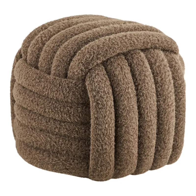 POUF polyester marron