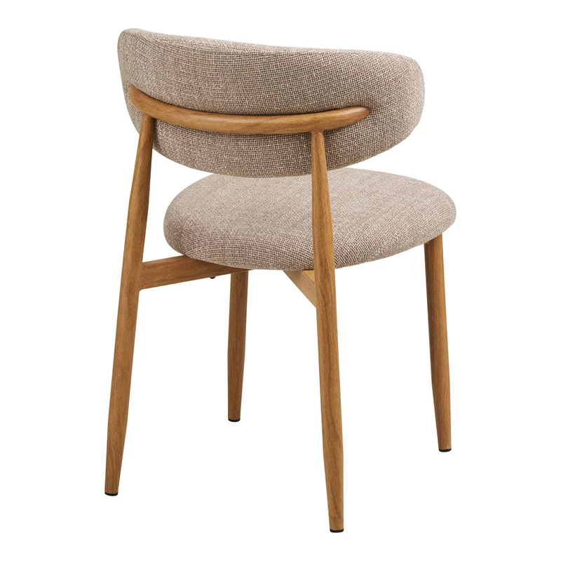 LEVANTO Chaise beige pieds métal couleurs chêne