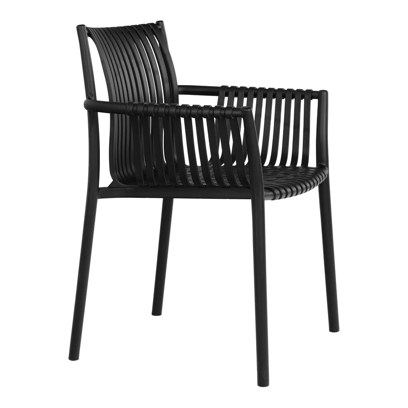 TULSA - 2 Chaises de jardin Noir - Lot de 2