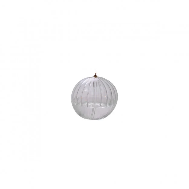 SPHERE lampe à huile striée transparente M