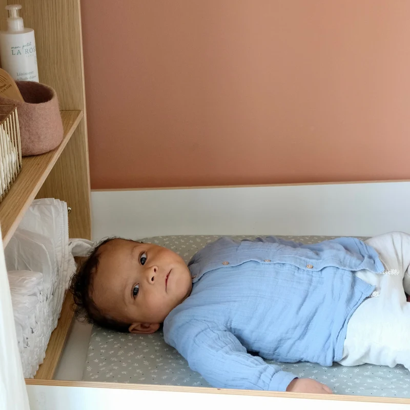 Housse matelas à langer Cueillette Sauge