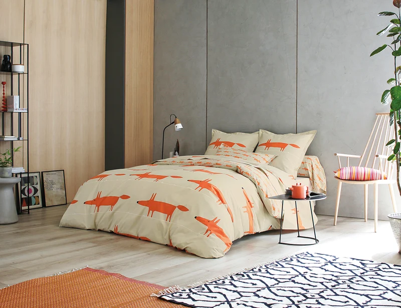 MR FOX Mandarine - Percale de coton