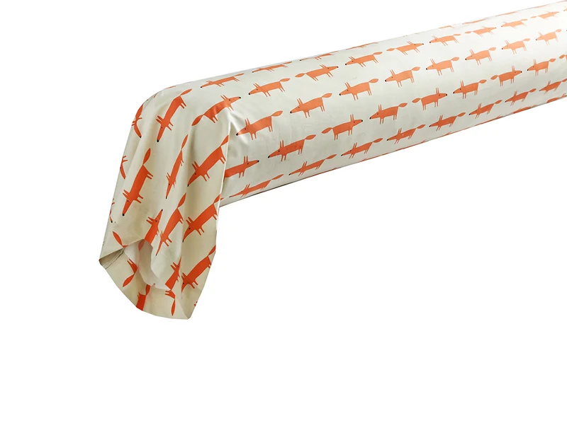 Taie de traversin Percale de coton - MR FOX Mandarine