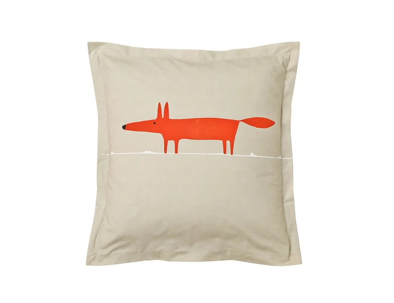 Taie d'oreiller Percale de coton - MR FOX Mandarine
