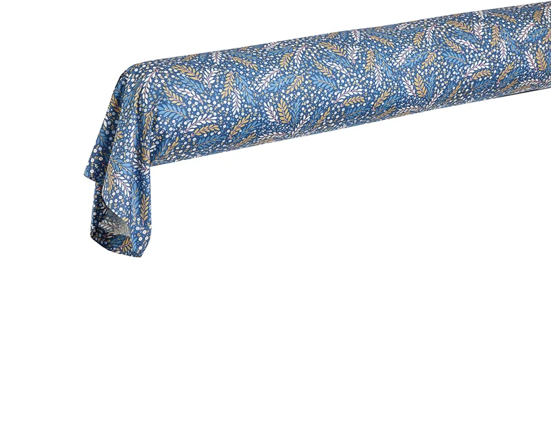 Taie de traversin Percale de coton - JUNGLE Indigo