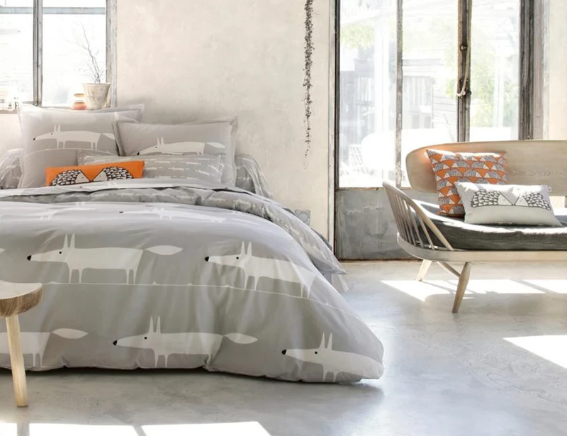 MR FOX Gris - Percale de coton