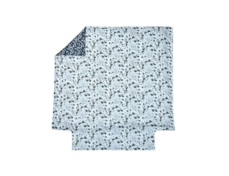 Housse de couette Satin de coton - FLOREA Bleu Céleste