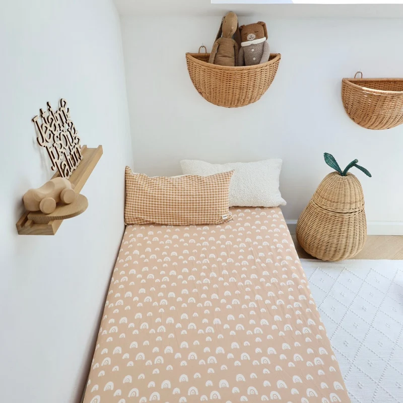 Drap Housse Arc en Pêche