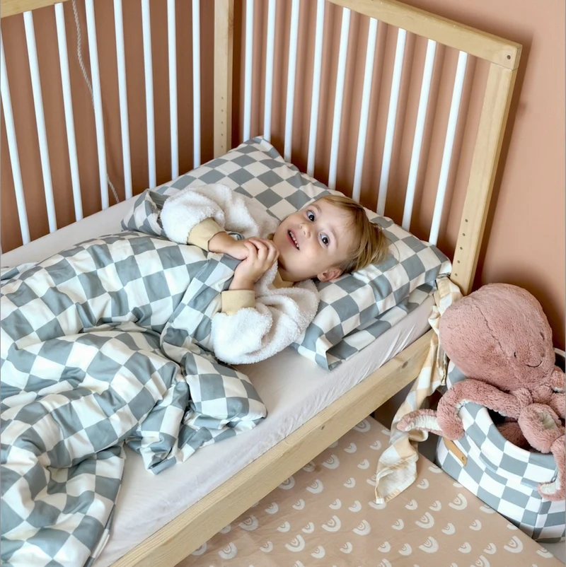 Parure de lit Damier Céladon
