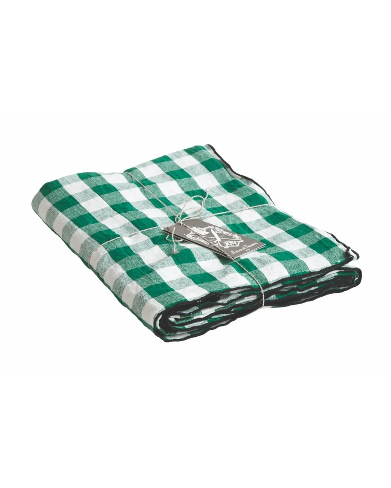 Nappe Toile Mimi Vichy Cactus / Bourdon Noir