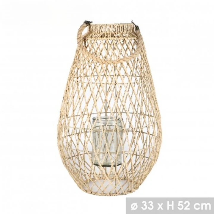 SUPERBE Grande Lanterne AVA en corde - déco naturelle intérieur & extérieur