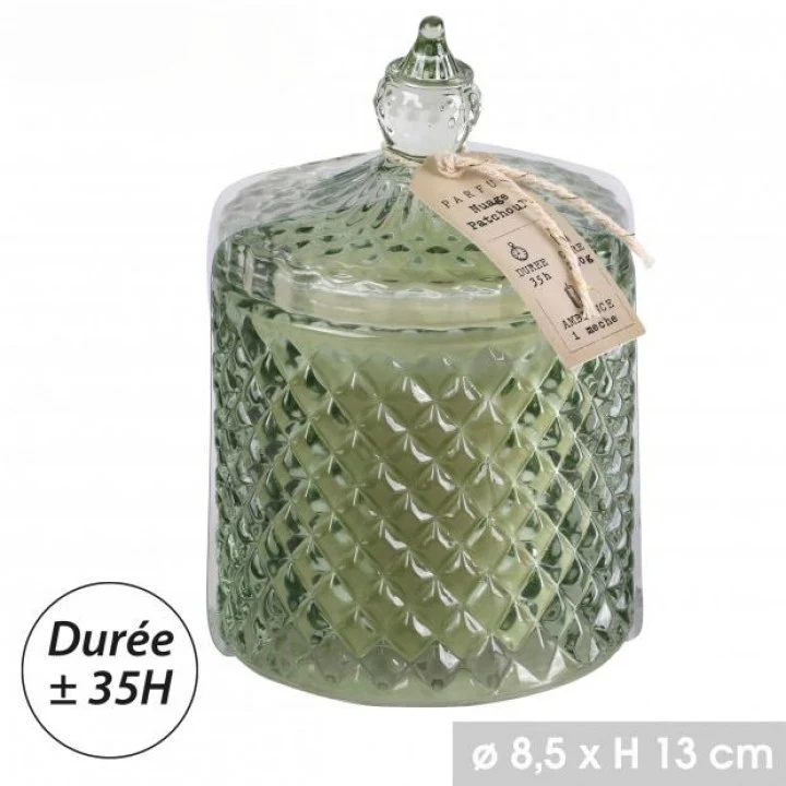 Magnifique Bougie bonbonnière verre - longue durée - 3 senteurs au choix -