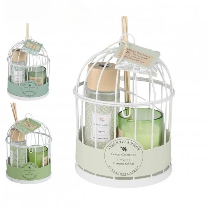 COFFRET CADEAU FINEAS BOUGIE DIFFUSEUR SENTEUR - D14xH20cm
