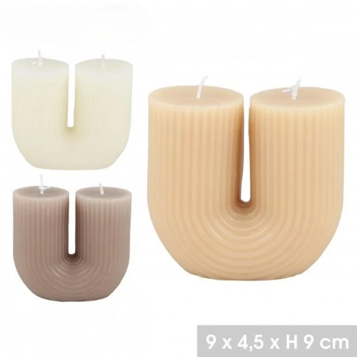 Bougie Arche - forme double arche - 3 couleurs au choix