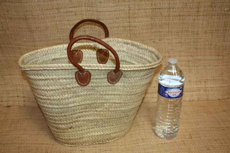Panier Osier Écologique : Le Compagnon Chic de Vos Courses ! Cabas rotin de marché & Sac paille de plage ! PALMIER 100% NATUREL