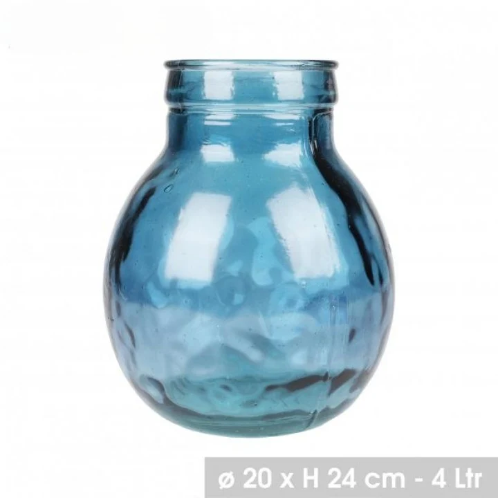VASE LOUISE 4L SAPHIR EN VERRE RECYCLE