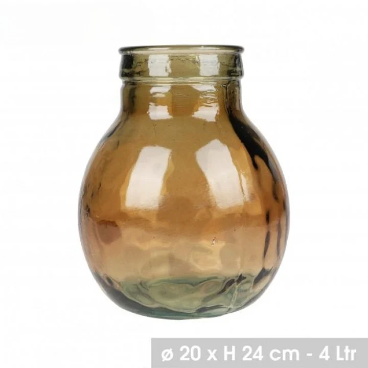 VASE LOUISE 4L AMBRE EN VERRE RECYCLE