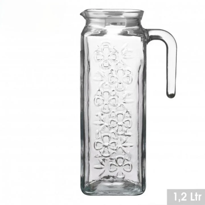 PICHET 1.2L EN VERRE AVEC COUVERCLE HERMETIQUE