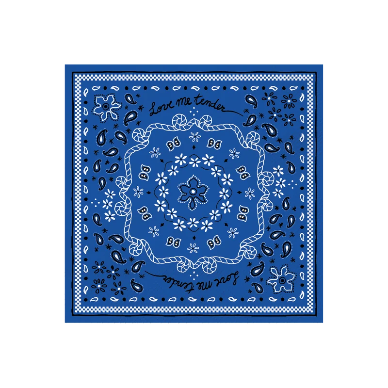 SERVIETTES PAPIER BANDANA - BLEU MAJORELLE