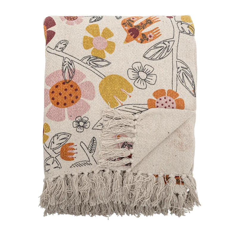 PLAID VIVIELLE COTON RECYCLE - MULTICOLORE