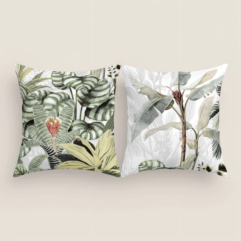 FUNDA DE COJÍN ESTAMPADO AMAZONIA 100% ALGODÓN