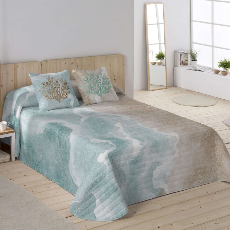 COLCHA BOUTI ESTAMPADA SEA SALT 100% ALGODÓN