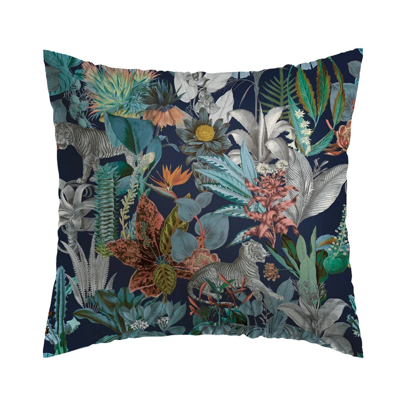 Taie(s) d'oreiller satin de coton - Zanzibar bleu