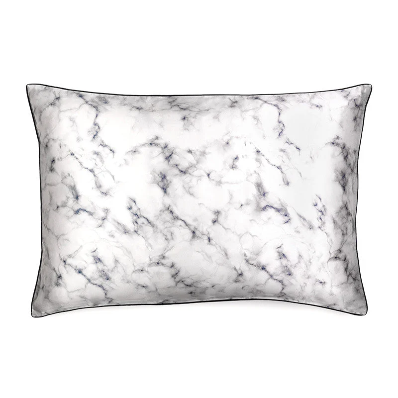 Taie d’oreiller en soie motif Marbre