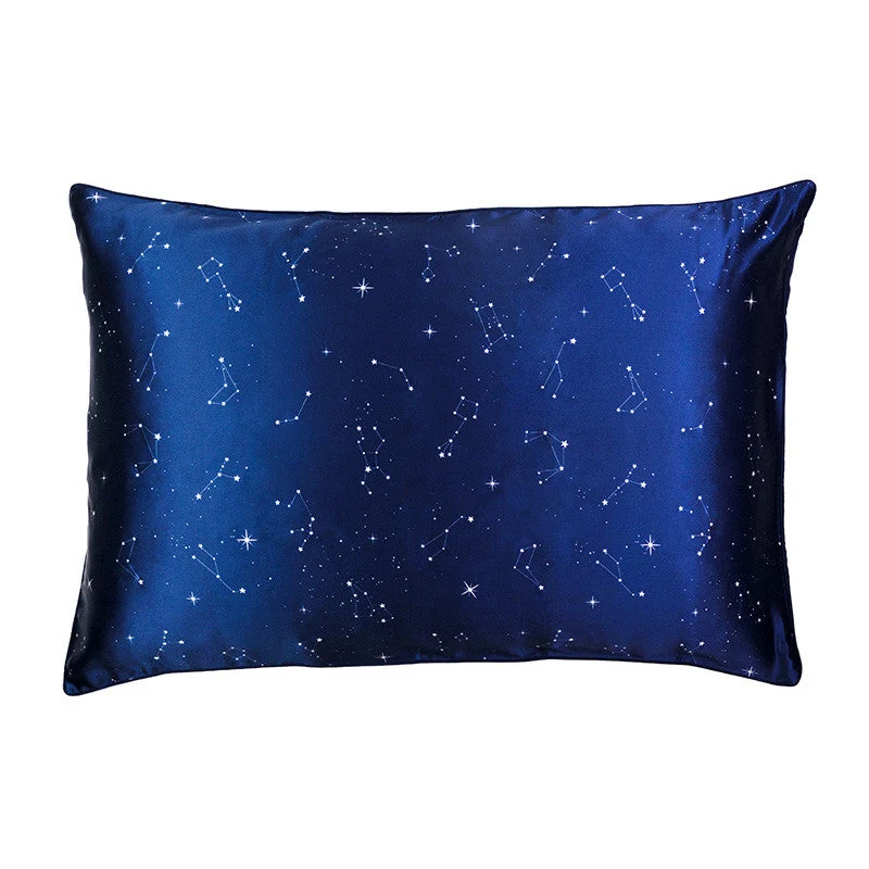 Taie d’oreiller en soie motif Constellation