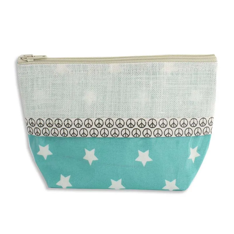 Trousse de couture à broder enduite Turquoise