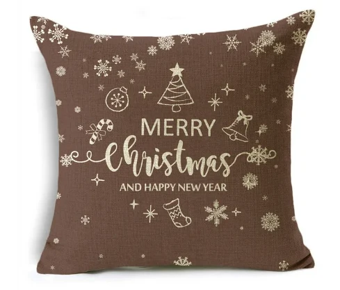 Housse de coussin 40x40 Lin Merry Christmas