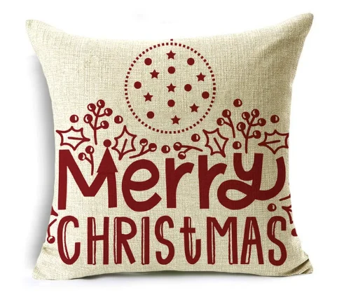 Housse de coussin 40x40 Merry Christmas Blanc
