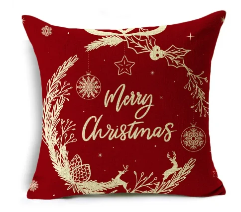 Housse de coussin 40x40 Merry Christmas Rouge