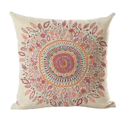 Housse de coussin 40x40 Mandala Colorée