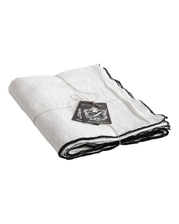Nappe Bourdon Toile Mimi Blanc / Bourdon Noir