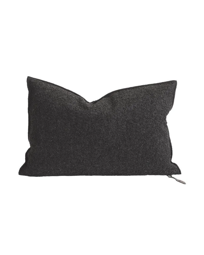 Coussin Vice Versa Toile Wooly, Charbon