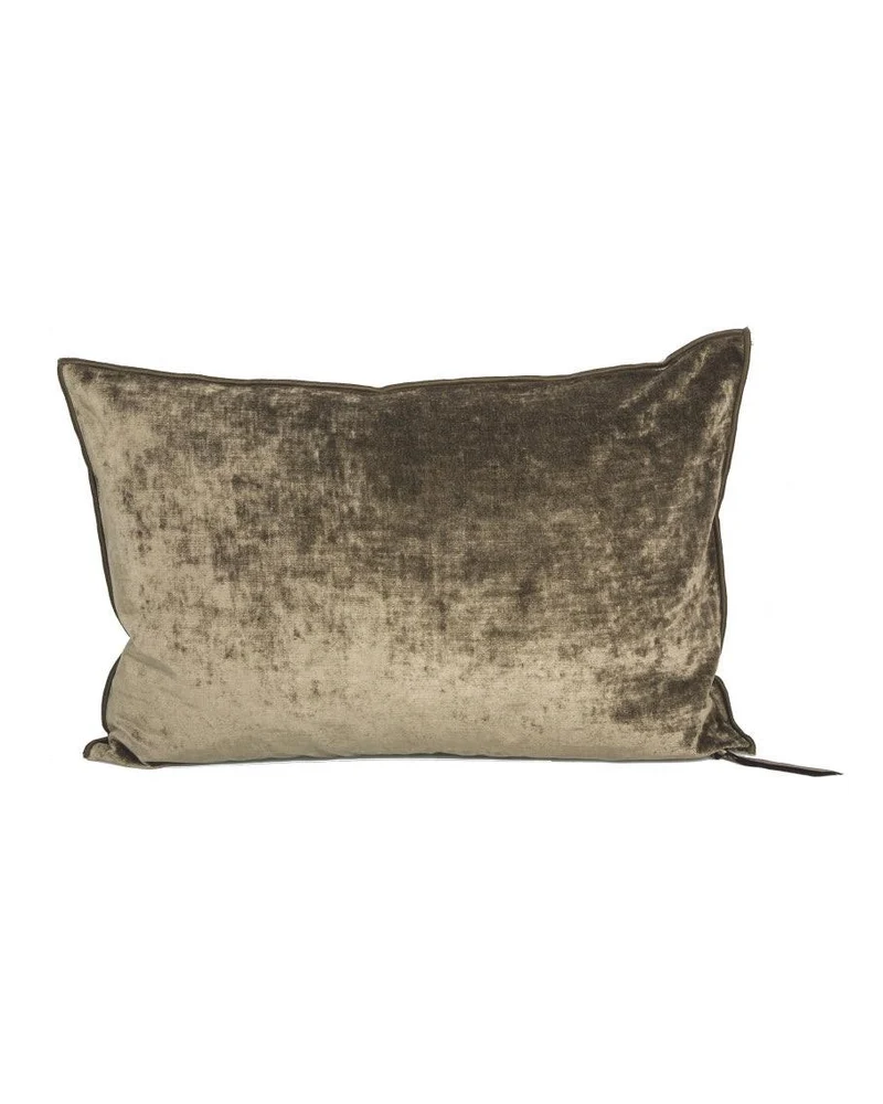Coussin Vice Versa Velours Royal Kaki
