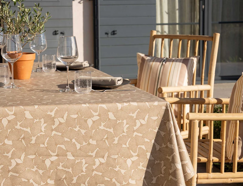 Nappe Plastifiée - GINKGO Taupe