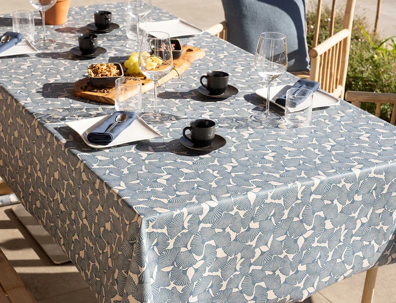 Nappe Plastifiée - GINKGO Navy