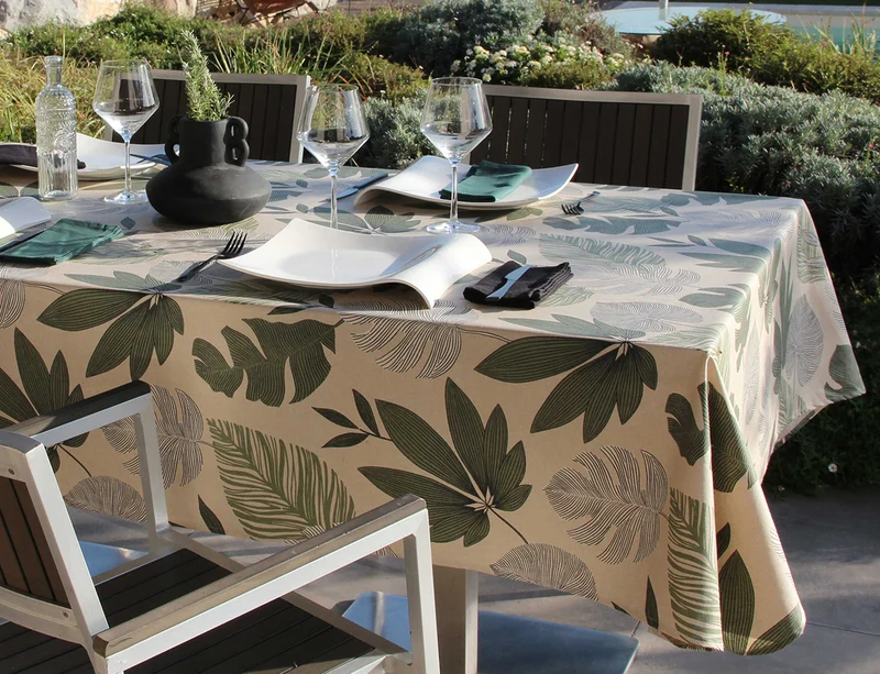 Nappe Plastifiée - BORNEO Oil Green