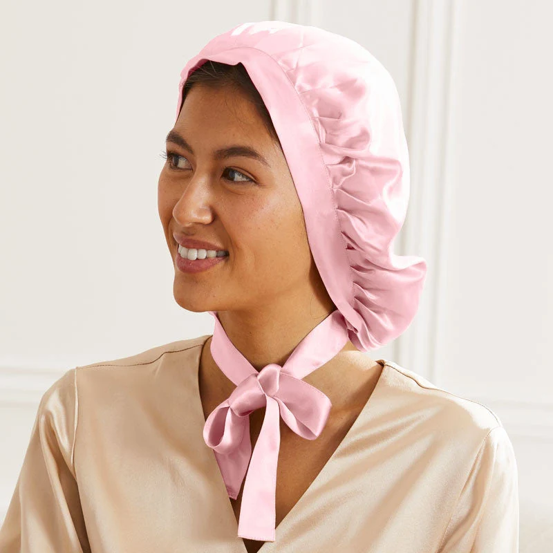 Large bonnet de nuit en soie