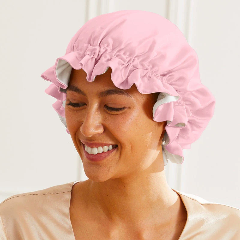 Bonnet de nuit en soie réversible