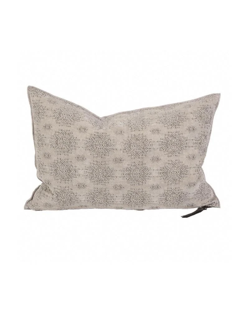 Coussin Vice Versa Jacquard Stone Washed Kilim, Ciment