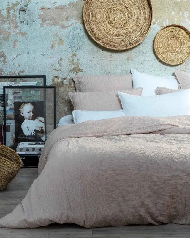 Housse de couette en gaze de coton, Nude