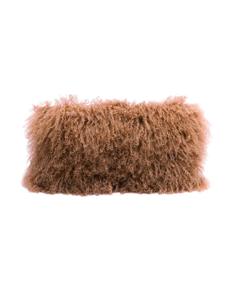 Coussin basic en peau de chèvre du Tibet, Terracotta
