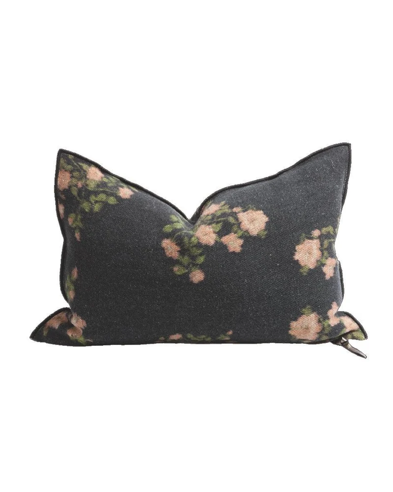 Coussin Vice Versa en toile Lin Wabi-Sabi, Les Roses Thé